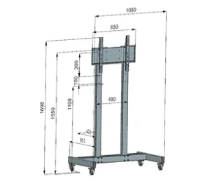 Мобильная стойка П-образная TEHNOSKY (напольная, 32"-86")